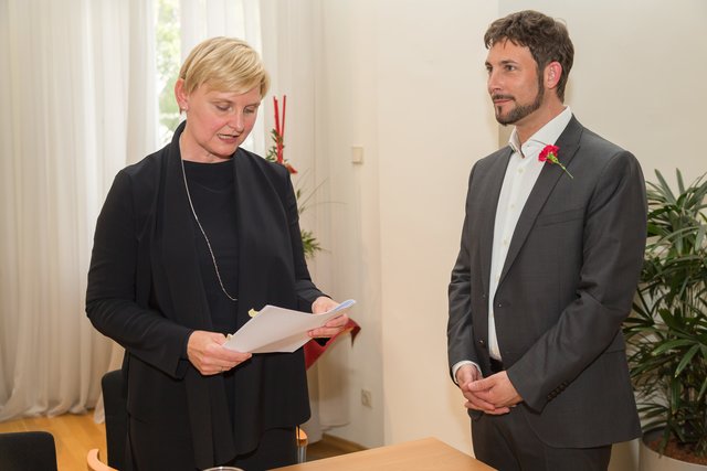 Markus Rumelhart im Jahre 2014 bei seiner Angelobung.