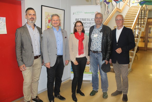 Inklusives Wirtschaftsfrühstück mit Heinz Schlagbauer, Christian Sander, Anita Köck, Veit Czubik und Siegfried Nerath.