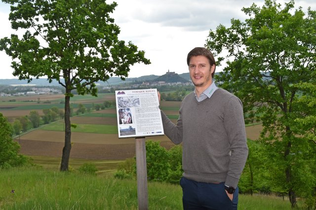 Aussichtspunkt Tobajer Kogel: Auch Torschützenkönig Lukas Spirk kann hier bestens abschalten. Die Burg Güssing bildet die Kulisse.