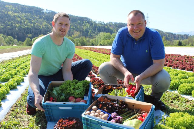 Machen gemeinsame Sache: Obst- und Gemüse-Experte Rene Robitsch und Cafetier Harald Taupe setzen auf Regionalität
