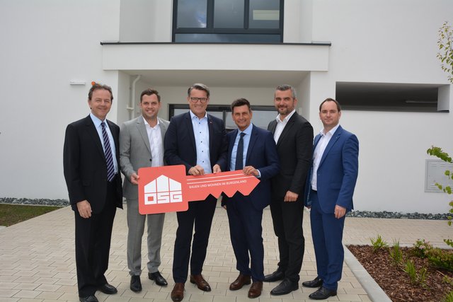 Nationalrat Niki Berlakovich, Geschäftsführer Franz Drescher, OSG Obmann Alfred Kollar, Landesrat  Christian Illedits, Landesrat Heinrich Dorner und Bürgermeister Markus Landauer | Foto: Katrin Plank