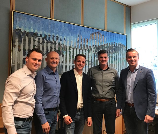 Bezirksobmann Andreas Bors, LAbg. Joachim Weixlbaumer, GR Ewald Mödritscher, KO LAbg. Daniel Allgäuer und Markus Dolinar 

 | Foto: FPÖ Tulln