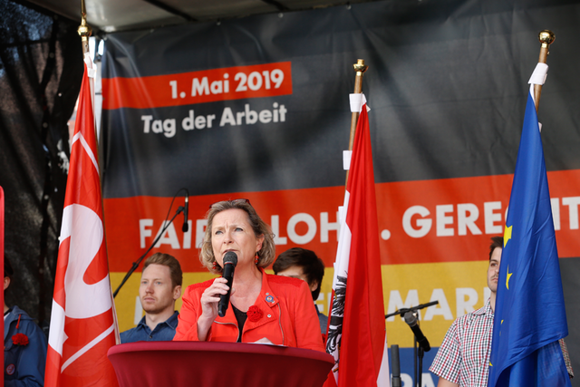 Bettina Vollath, SPÖ-Spitzenkandidatin für die EU-Wahl, bei ihrem Besuch in Leoben. | Foto: SPÖ