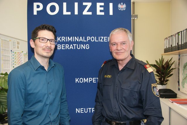 Bezirkspolizeikommandant Werner Hauser (re.) und Stv. Enrico Gabl: "Landeck ist ein sicherer Bezirk."