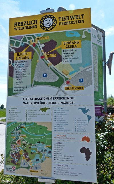Sehr gute Beschilderung im ganzen Tiergarten