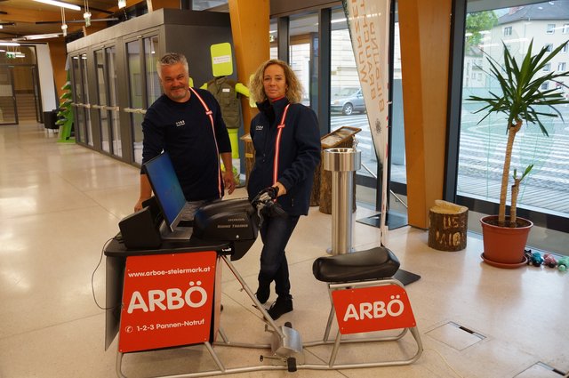 Der Moped-Simulator des ARBÖ konnte getestet werden.