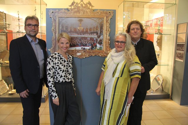 Vizebürgermeister Kurt Adler, Intendantin Kristina Sprenger, Museumsleiterin Susanne Schmieder-Haslinger und Kulturstadtrat Erich Rudolf.