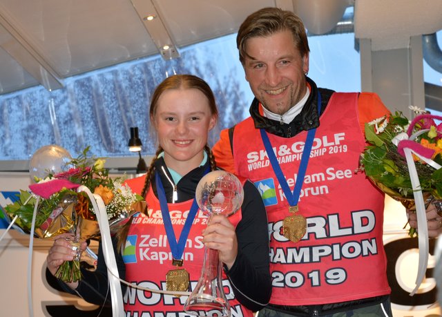 Antonia Zacharovska und Alois Vogl dominierten die Ski & Gold Weltmeisterschaft in Zell am See Kaprun.