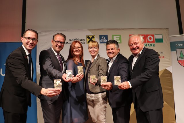 Ehrten die Stars of Styria: Stefan Helmreich,. Andreas Herz, Heike Sommer, Angelika Unger, Michael Hohl und Anton Scherbinek.