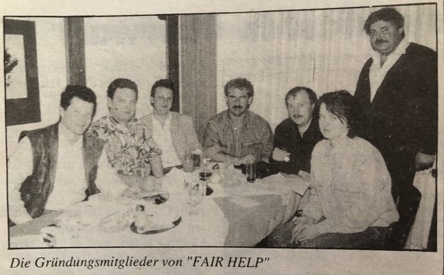 Bericht über die Gründung des Vereins "FAIR HELP" (Mai 1994)