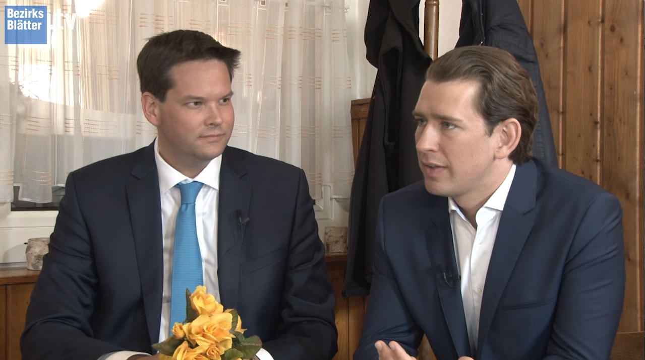 EU-Spitzenkandidat Lukas Mandl und Bundeskanzler Sebastian Kurz im Interview mit den Bezirksblättern Niederösterreich