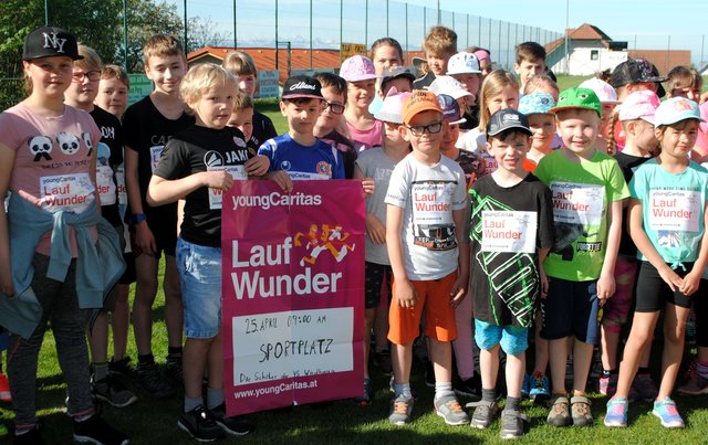 Sind bereits tüchtig gelaufen: Die Kids der Volksschule Windhaag bei Perg. | Foto: Caritas
