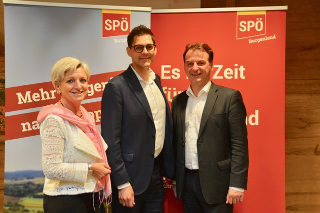 Wollen mehr "Burgenland nach Europa" bringen: LA Doris Prohaska, SPÖ-Spitzenkandidat Christian Dax, Bgm. Gert Polster (Bad Tatzmannsdorf)