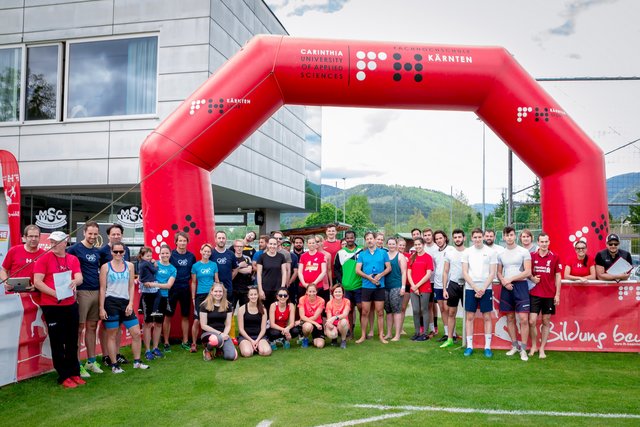 Die TeilnehmerInnen am FH Kärnten Sporttag 2019 in St. Magdalen/Villach