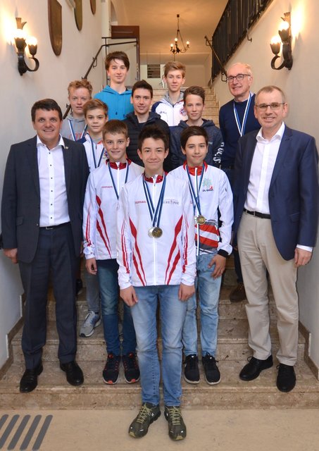 Empfang für die erfolgreichen Athleten im Fürstenfelder Rathaus.