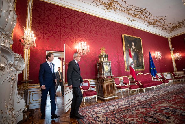 Bundeskanzler Sebastian Kurz und Bundespräsident Alexander van der Bellen in der Hofburg
