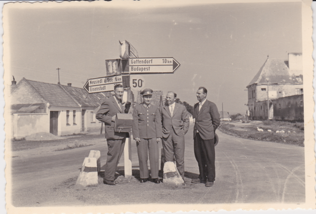 Der "Kreisverkehr" in Parndorf Ende der 1950er Jahre.