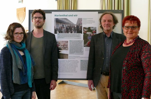 Ausstellungseröffnung mit Christina Liebhart, Andreas Kranebitter, Christoph Reinprecht und Erika Sikora (vlnr).