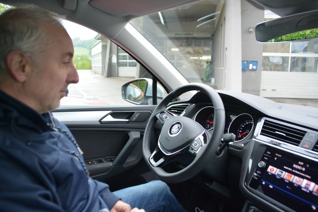 Markus Malousek beim autonomen Einparken.