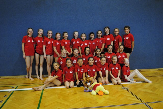 Die Turnerinnen des SV MFB Gymnastics Gänserndorf.