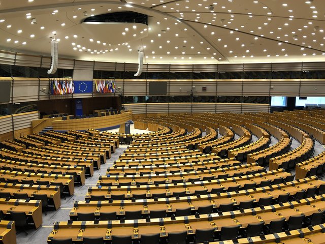 Plenarsaal des Europäischen Parlaments in Brüssel.