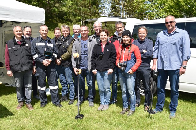 Die Ermittler der Einsatzgruppe Tatort des Landeskriminalamtes in Trebesing bei der Übung