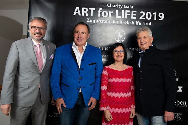 Christian Marth, Schriftsteller und Organisator Rodolfo Baldassarri, Anita Singer, Manfred Folie (v. li.).