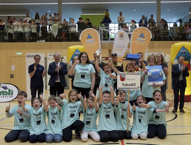 Kindersicherheitsolympiade: Die Volksschule Tobadill freute sich mit 367 Punkten über den Landessieg.