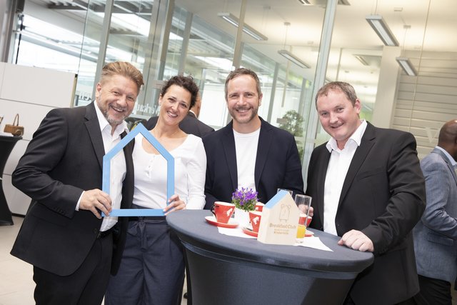 Mit dabei beim Breakfast Club: Foto v.l.: Markus Bock (McDonalds Innsbruck/Völs), Melanie Reinstadler (Ronald McDonald Kinderhilfe), Maximilian Reitmeir (SIT), Micheal O´Boyle (McDonalds Österreich).
