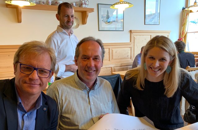 GR Josef Miedl, Moderator Andreas Piewald, StR Franz Rumpler, Dr. Birgitta Haltmeyer