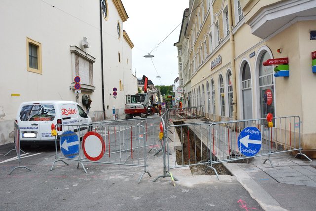 Die Sanierungen in der Heßstraße sind in vollem Gange.