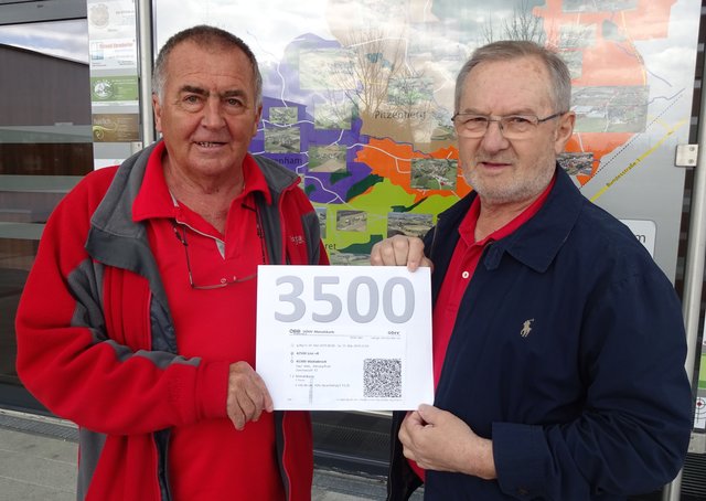 3.500. Leihticket: Alois Imlinger (l.) und Alois Dzawik