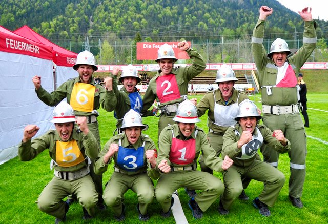 Die Fire Cup-Sieger 2019: Die Bewerbsgruppe Niederthai 3 aus dem Ötztal jubelte über den Erfolg!