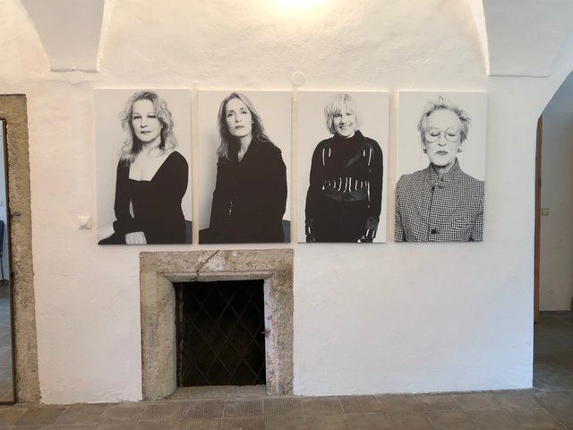 Eröffnung der Sommerausstellung der Galerie Walker im Schloss Ebenau: Porträts von Georg Schlosser der ausstellenden Künstlerinnen Gudrun Kampl, Christy Astuy, Mari Otberg und Burgis Paier | Foto: Lehner