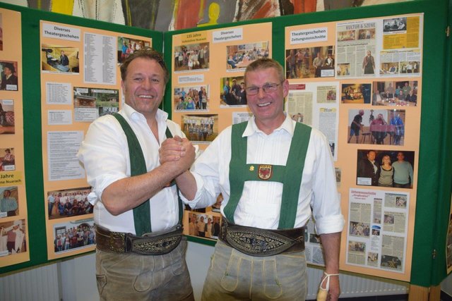 Die Obmänner Mario Horngacher (Volksbühne, li.) und Hannes Simair (Stoabergplattler)