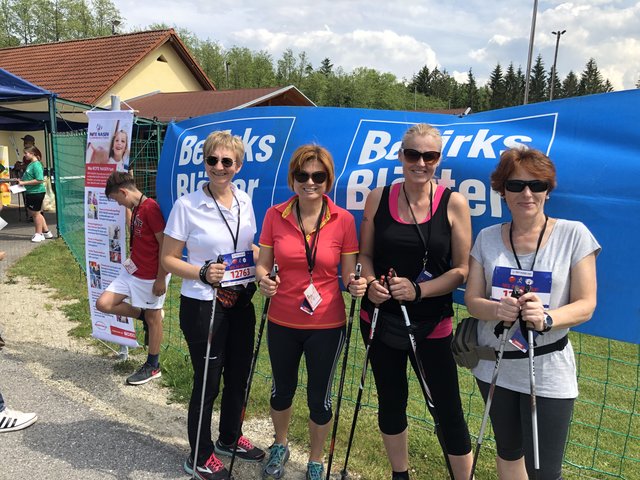 Walkten für die "Clown-Doktoren": Heidi Brenner, Sabine Wagner, Claudia Radits, Ingrid Kienzl (von links). | Foto: Daniela Hummel