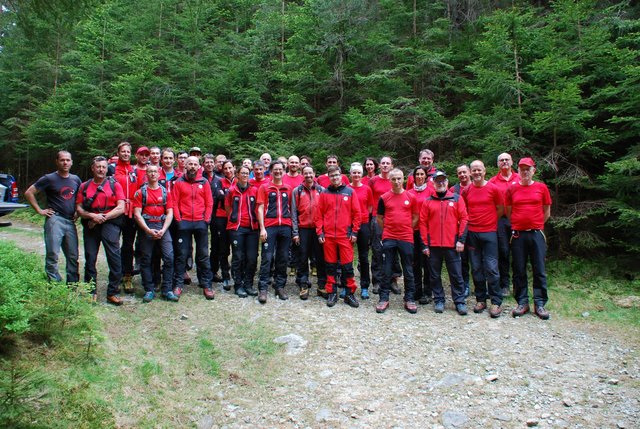 Die Bergretter aus den Bezirken Hartberg-Fürstenfeld und Weiz übten in der Romai bei Walbach.