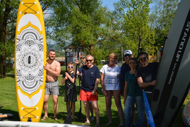 Viel Spaß hatten die Teilnehmer beim Stand up Paddling.