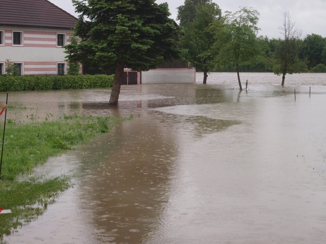 Im Bereich von Unterlandshaag/Ober-Weidet beginnt die Überströmstrecke für das Hochwasser.