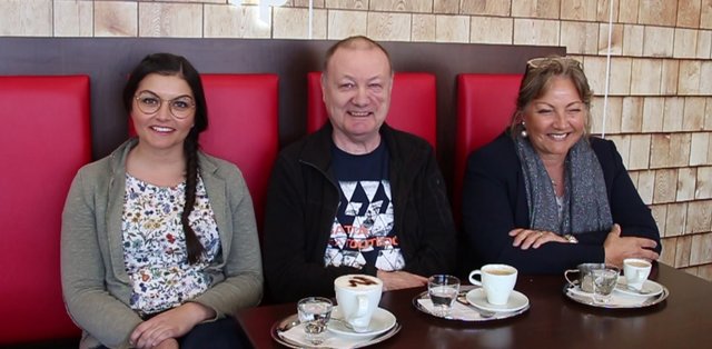 Im Gespräch mit Constanze Hellmann, Johann Haslinger und Tina Widmann (von links)