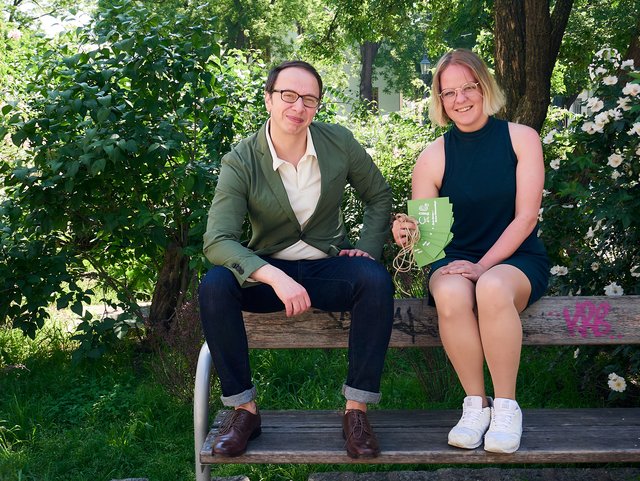 Haroun Moalla und Cathy Schneider übernehmen mit Ende Juni die Grünen. Sie haben im Bezirk viel vor.