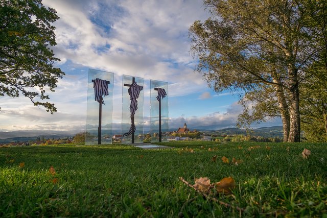 Mahnmal "Mühlviertler Menschenjagd" auf dem Kalvarienberg, Wartberg ob der Aist.