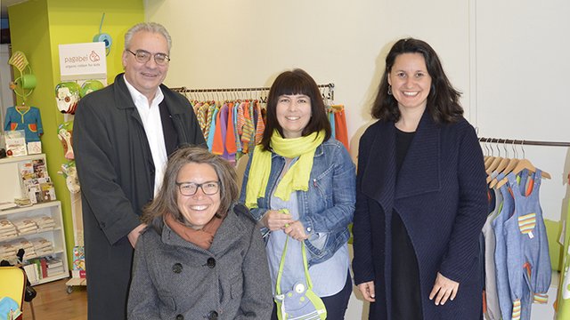 Primisser von der WK Wien, Grundner von der Mobilitätsagentur Wien, Szabolcs vom Pagabei und Bezirkschefin Mickel-Göttfert (v.l.). | Foto: WK Wien