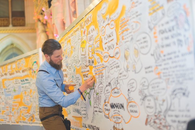 Markus Engelberger Graphic Recording World Summit Award. | Foto: Markus Engelberger