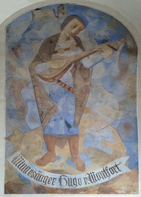 Das Fresko am Tabor in Frohnleiten zeigt Hugo von Montfort als Minnesänger | Foto: KK