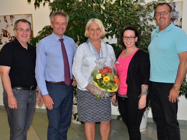 Bezirksvorsitzender Bgm. Rupert Dworak, Bgm. Peter Steinwender, Bgm. Sylvia Kögler, Bezirksfrauenvorsitzende GR Gerlinde Metzger, Bgm. Günter Wolf (v.l.). | Foto: SPÖ 