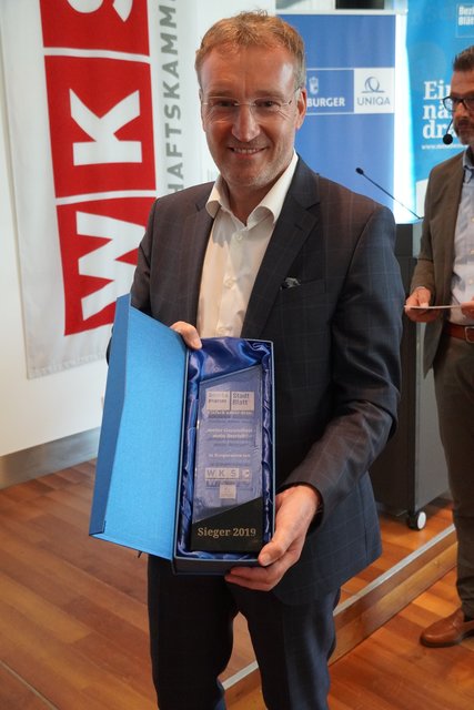 Manfred Rosenstatter, Wirtschaftskammer-Präsident und selbst Unternehmer mit dem Gesundheitspreis.