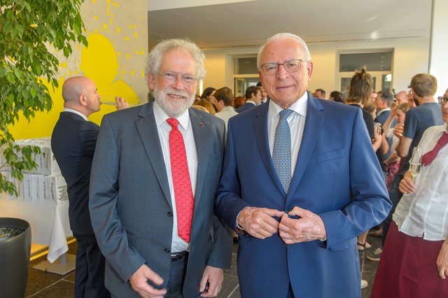 Anton Zeilinger, Quantenphysiker und Hochschullehrer an der Universität Wien und Claus Raidl, Vorsitzender des IST Austria Kuratoriums | Foto: Andreas Tischler