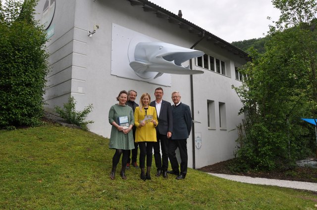 v. l. n. r. Andrea Bina (Leitung NORDICO Stadtmuseum Linz), Ulrich Aspetsberger (Caramel Architekten), Doris Lang- Mayerhofer (Stadträtin für Kultur, Tourismus und Kreativwirtschaft der Stadt Linz), Bürgermesiter Roland Pichler und Friedrich Bernhofer (Vorsitzender des Vereines Kultur &amp; Tourismus an der Donau in Engelhartszell). | Foto: Wundsam