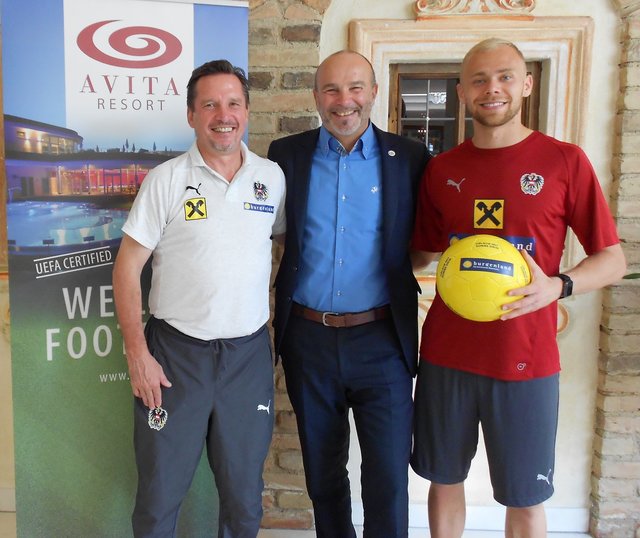 Gern gesehene Gäste: U21-Teamchef Werner Gregoritsch, AVITA-GF Peter Prisching und U21-Teamtorhüter Alexander Schlager (LASK Linz) | Foto: AVITA Resort